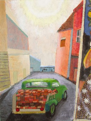 A Truckload of Bricks in the Soft Morning Light 36x24, Jon Taner, Mixed Media Artist