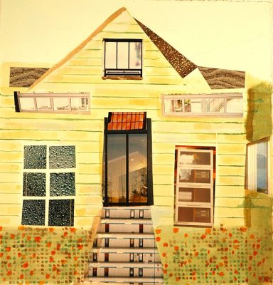 House I Saw  -  14 x 14  (SOLD), Jon Taner, Mixed Media Artist